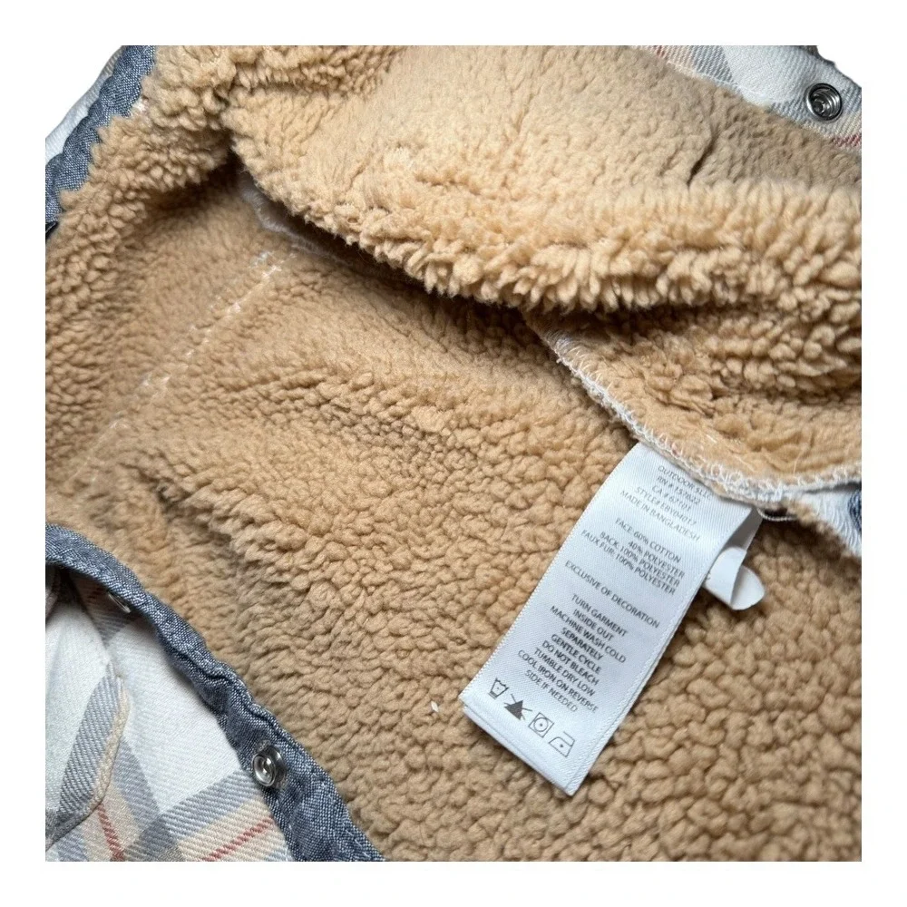 Lumberjack Cabin Core Eddie Bauer Plaid Shacket Joggers Set 0-3M Grey Tan Fleece